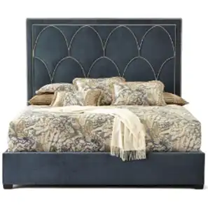Luxury - Navy Blue Upholstered Bed - Woods Royal