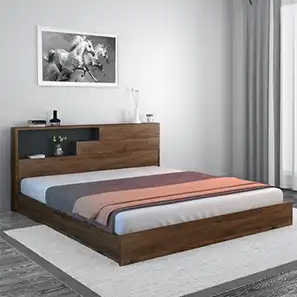 Meridian - Wallnut Wooden Bed | Premium Quality Furniture