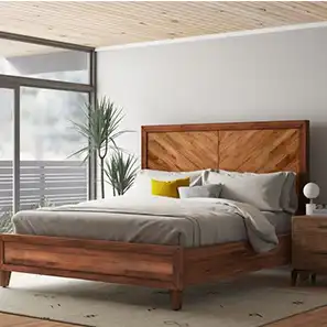 High Back Modern Wooden Bed - Woods Royal