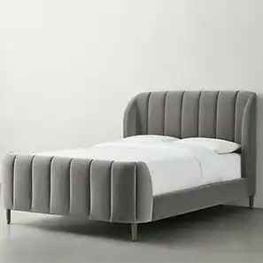 Striped Back - Light Grey Bed Without Storage | Premium Quality Furniture