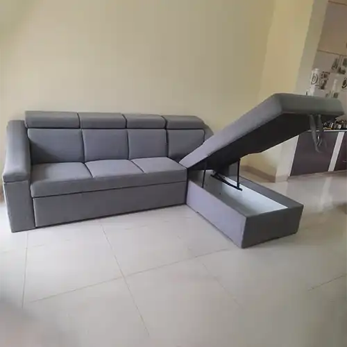 Sofa lounger with outlet storage